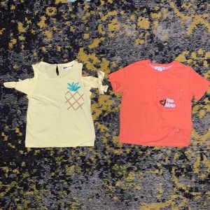 Flapdoodles and Mini Series trendy boutique shirts cold shoulder sequin knot